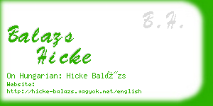 balazs hicke business card